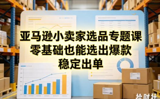 亚马逊小卖家选品专题课,零基础也能选出爆款,稳定出单