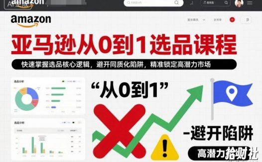 亚马逊从0到1选品课程,快速掌握选品核心逻辑,避开同质化陷阱,精准锁定高潜力市场(更新)