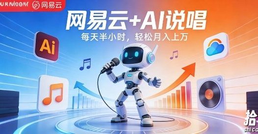 网易云+AI说唱,每天半小时,AI内容创作+流量变现,轻松月入1W