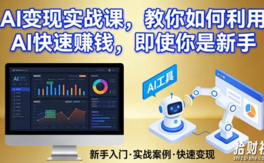 AI变现实战课,教你如何利用AI快速賺钱,即使你是新手