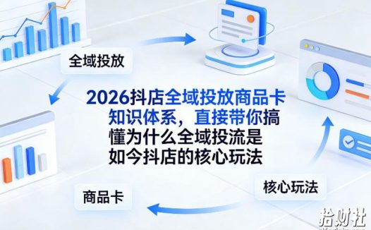 2026抖店全域投放商品卡知识体系，直接带你搞懂为什么全域投流是如今抖店的核心玩法