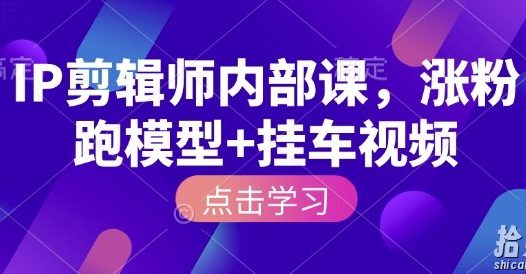 IP剪辑师内部课,涨粉跑模型+挂车视频(更新)