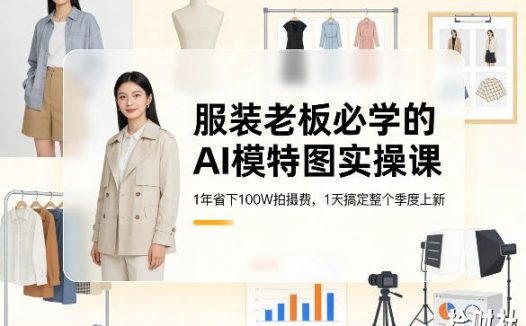 服装老板必学的AI模特图实操课,1年省下100W拍摄费,1天搞定整个季度上新