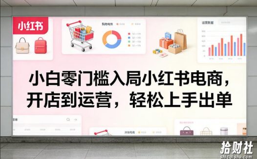 小白零门槛入局小红书电商,开店到运营,轻松上手出单