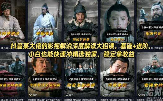 抖音某大佬的影视解说深度解读大招课,基础+进阶,小白也能快速冲精选独家,稳定拿收益