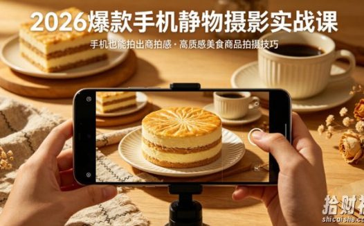 2026爆款手机静物摄影实战课,手机也能拍出商拍感,学会拍出高质感美食商品
