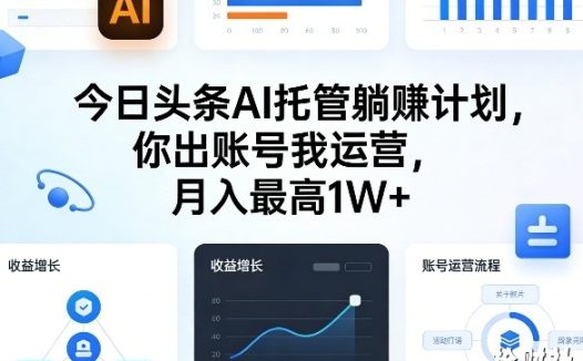 今日头条AI托管躺賺计划,你出账号我运营,月入最高1W+【揭秘】