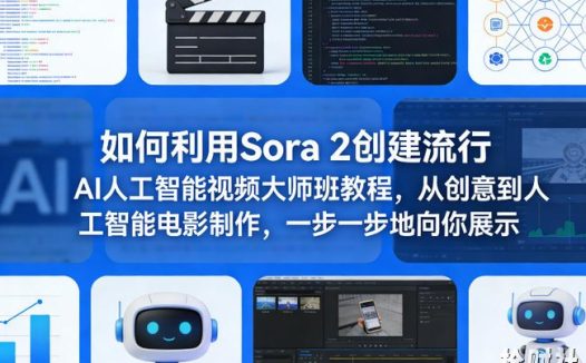 如何利用Sora 2创建流行AI人工智能视频大师班教程,从创意到人工智能电影制作,一步一步地向你展示