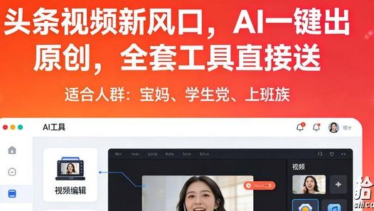 头条视频新风口,AI一键出原创,全套工具直接送,人人可做,有手就行【揭秘】