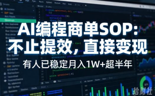 AI编程商单SOP,AI编程不能只给工作提效,还要直接变现,有人已经稳定月入1W+半年了