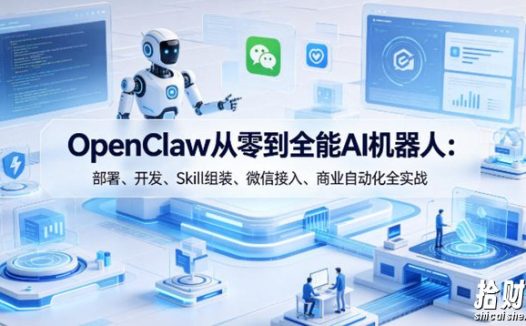 OpenClaw从零到全能AI机器人：部署、开发、Skill组装、微信接入、商业自动化全实战