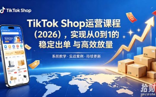 TikTok Shop运营课程（2026），实现从0到1的稳定出单与高效放量