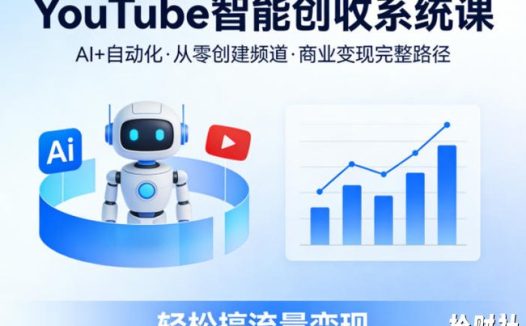 YouTube智能创收系统课,AI+自动化,从零创建YouTube频道并实现商业变现的完整路径,轻松搞流量变现