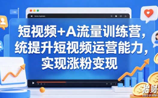 短视频+AI流量训练营,统提升短视频运营能力,实现涨粉变现
