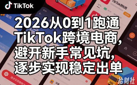 2026从0到1跑通TikTok跨境电商,避开新手常见坑,逐步实现稳定出单(更新0414)