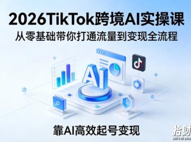 2026TikTok跨境AI实操课，从零基础带你打通流量到变现全流程，靠AI高效起号变现