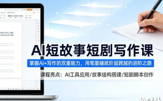 AI短故事短剧写作课,掌握AI+写作的双重能力,用笔墨铺就阶层跨越的进阶之路