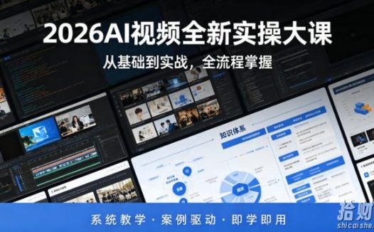 2026AI视频全新实操大课,从基础到实战,全流程掌握,系统教学·案例驱动·即学即用
