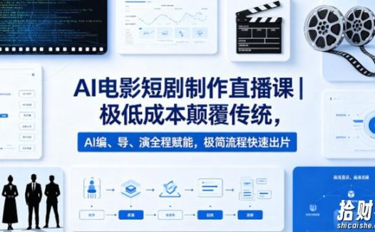 AI电影短剧制作直播课|极低成本颠覆传统,AI编、导、演全程赋能,极简流程快速出片