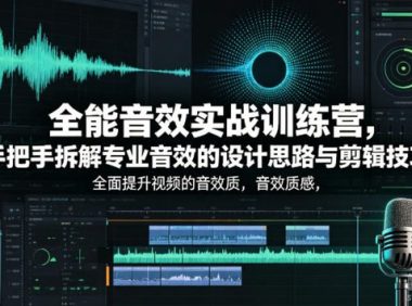 全能音效实战训练营,手把手拆解专业音效的设计思路与剪辑技巧,全面提升视频的音效质感
