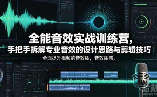 全能音效实战训练营,手把手拆解专业音效的设计思路与剪辑技巧,全面提升视频的音效质感