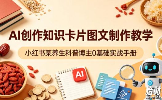 AI创作知识卡片图文制作教学,小红书某养生科普博主0基础实战手册