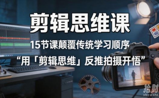 剪辑思维课,15节课颠覆传统学习顺序用「剪辑思维」反推拍摄开悟