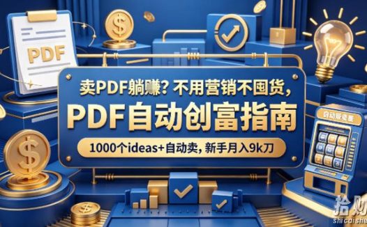 卖PDF躺賺?不用营销不囤货,PDF自动创富指南,1000个ideas+自动卖,新手月入9k刀【原创双语字幕】
