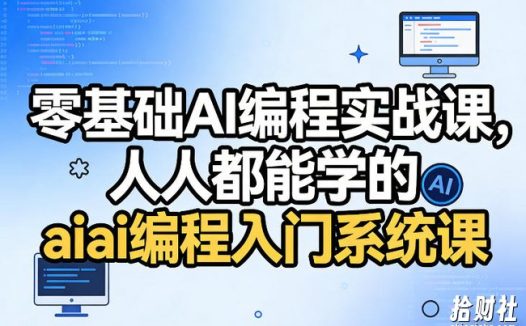 零基础AI编程实战课,人人都能学的ai编程入门系统课(更新0405)