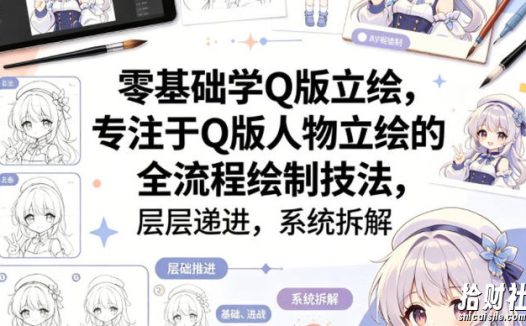 零基础学Q版立绘,专注于Q版人物立绘的全流程绘制技法,层层递进,系统拆解