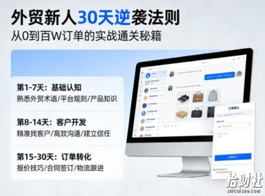 外贸新人30天逆袭法则，教你从0到百W订单的实战通关秘籍