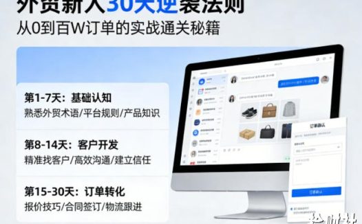 外贸新人30天逆袭法则,教你从0到百W订单的实战通关秘籍