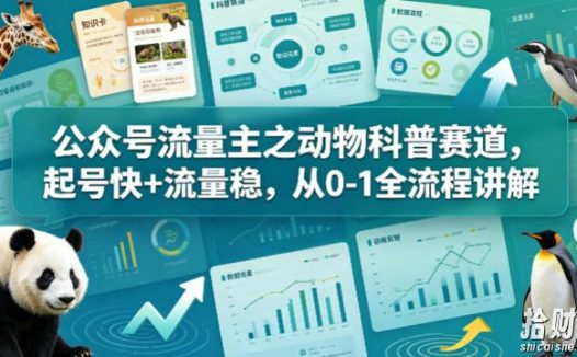 公众号流量主之动物科普赛道,起号快+流量稳,从0-1全流程讲解