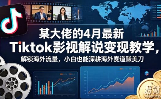 某大佬的4月最新Tiktok影视解说变现教学,解锁海外流量,小白也能深耕海外赛道賺美刀(更新)