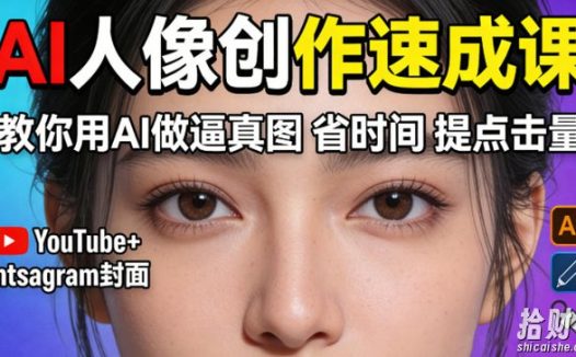 YouTube+Instagram封面没人点?AI人像创作速成课,教你用AI做逼真图,省时间还能提点击量!