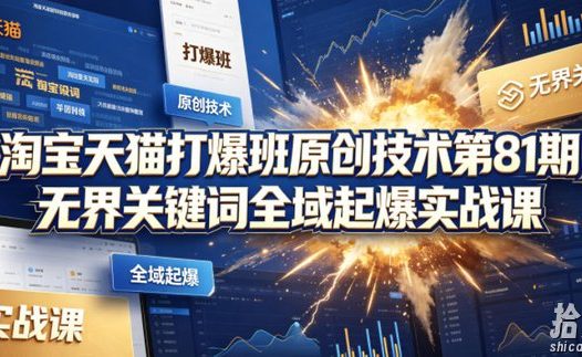 淘宝天猫打爆班原创技术第81期,无界关键词全域起爆实战课