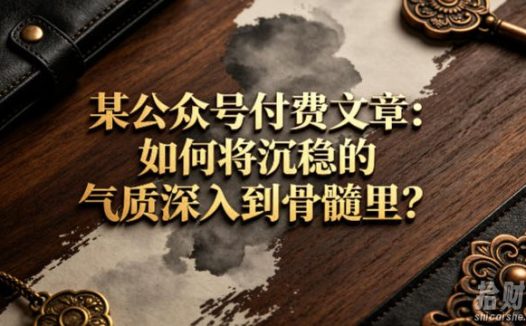 某公众号付费文章：如何将沉稳的气质深入到骨髓里？