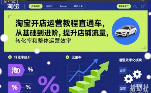 淘宝开店运营教程直通车,从基础到进阶,提升店铺流量,转化率和整体运营效率(更新26年5月08日)