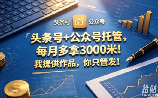 头条号+公众号托管,每月多拿3000米!我提供作品,你只管发!【揭秘】