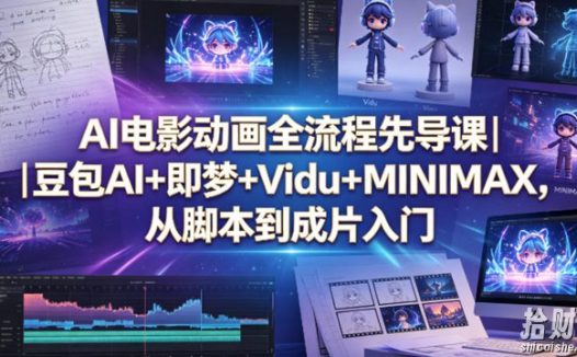 AI电影动画全流程先导课|豆包AI+即梦+Vidu+MINIMAX,从脚本到成片入门