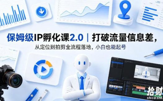 保姆级IP孵化课2.0|打破流量信息差,从定位到拍剪全流程落地,小白也能起号