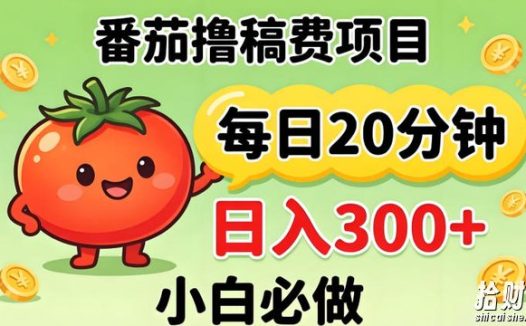 番茄撸稿费,每天20分钟,日入300+!0门槛躺賺,小白直接抄作业【揭秘】