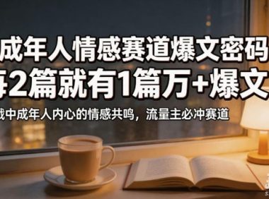 公众号流量主成年人情感心理赛道,流量最大,受众最广的主流赛道之一,平均每2篇就有1篇万爆文章