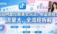 B站网盘拉新美女玩法,收益很稳定,流量大,全流程拆解