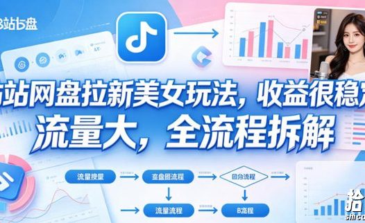 B站网盘拉新美女玩法,收益很稳定,流量大,全流程拆解