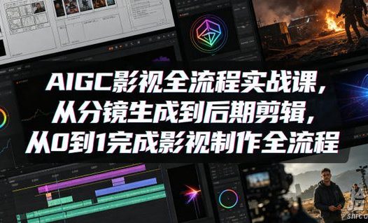 AIGC影视全流程实战课,从分镜生成到后期剪辑,从0到1完成影视制作全流程