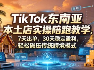 TikTok东南亚本土店实操陪跑教学，7天出单，30天稳定盈利，轻松碾压传统跨境模式（更新0516）