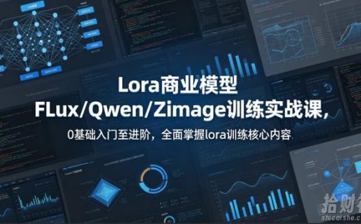 系统性学习Lora商业模型FLux/Qwen/Zimage训练实战课,0基础入门至进阶,全面掌握lora训练核心内容
