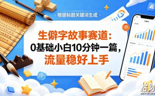 公众号流量主——生僻字故事赛道,流量稳,好上手,0基础小白也能10分钟一篇