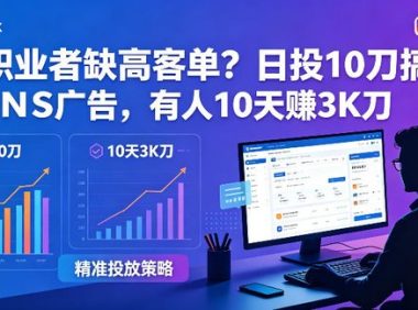 自由职业者缺高客单?日投10刀搞FB+INS广告,有人10天赚3K刀!【原创双语字幕】